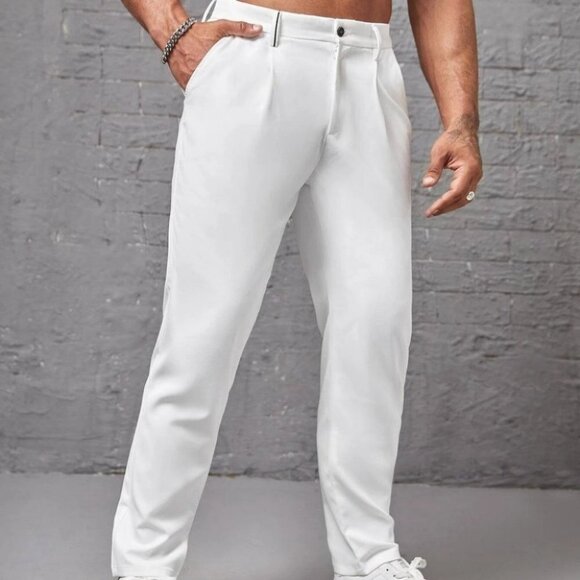 White Mens Suit Pants